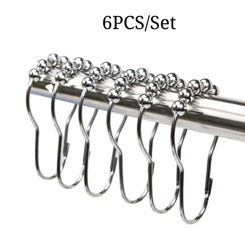 6 قطعة/12 قطعة خطاف ستارة الدش حلقة مقاومة للصدأ مناسبة للحمام دش بار دش هوك حلقات ستائر الدش