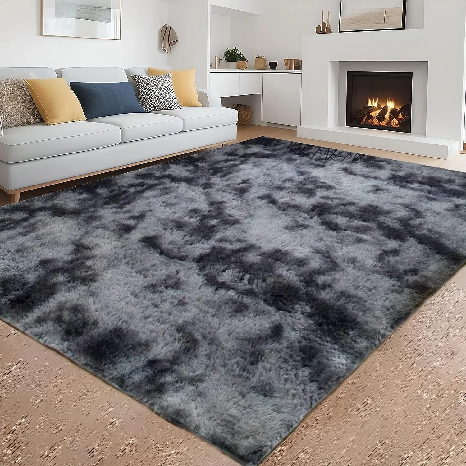 

Rugs for Bedroom, Grey Super Soft Shaggy Rugs Fluffy Carpets, Indoor Modern Plush Area Rugs for Living Room Dorm Kids Room