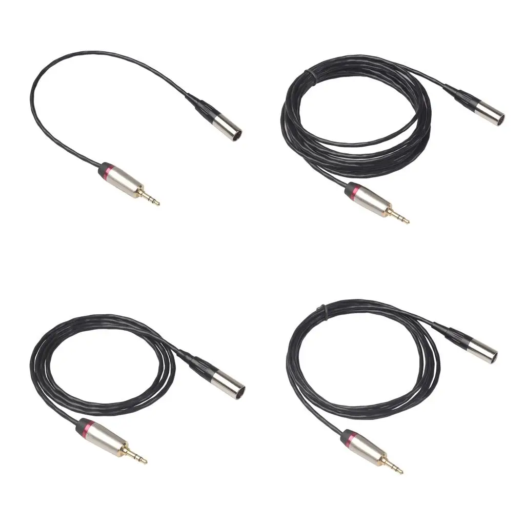 3.5mm to XLR 남성-남성 오디오 커넥터 와이어 라인 내구성이 뛰어난 구리 스테레오 오디오 센스 와이어 SLR 카메라용 XLR