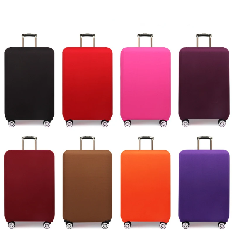 

18-32 inch solid color thickened wear-resistant elastic luggage protection cover pull rod travel leather case cover dust cover