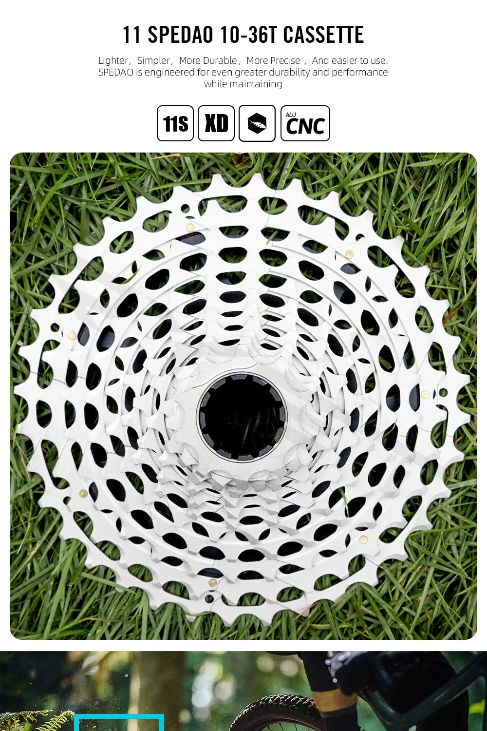 Description Picture 2 of itemSPEDAO XD Casette 11s 10-36T 11 Speed Bike Freeewheel XD Super Light CNC 285g Road Bicycle Flyweheel Ultralight 11V Cycling