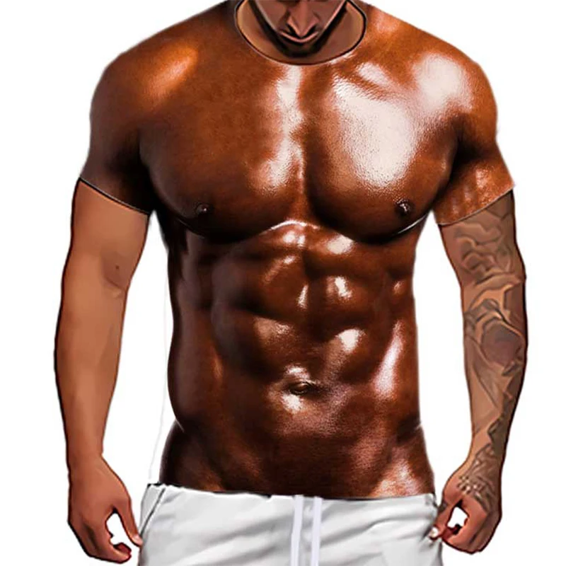 Men Hip Hop 3D Print T Shirt Fashion Short Sleeve Oversized Tee