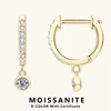 Lnngy 3mm 4mm Bezel Moissanite Drop Earrings Brinco Prata 925 Sterling Silver Earring For Women Girls Pendant Jewelry Gift