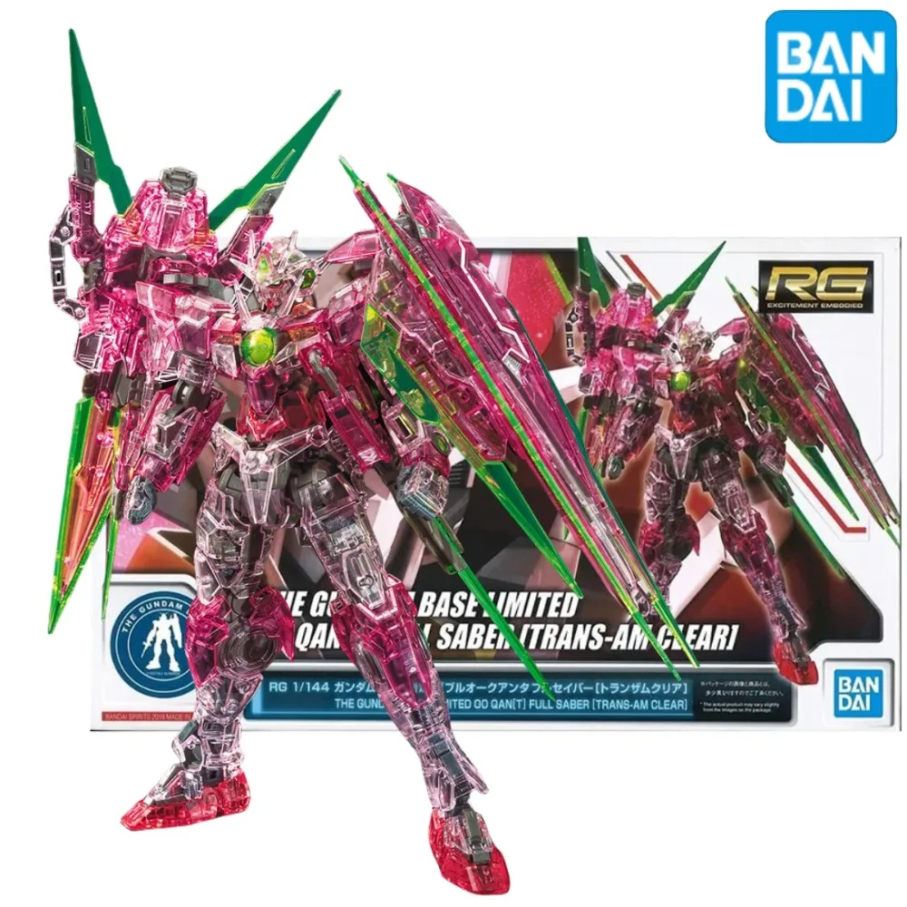 

Фигурка Bandai из аниме оригинальная RG 1/144, основание GUNDAM, ограниченное количество 00 QAN[T], полностью SABER [TRANS-AM CLEAR], игрушки, экшн-фигурки