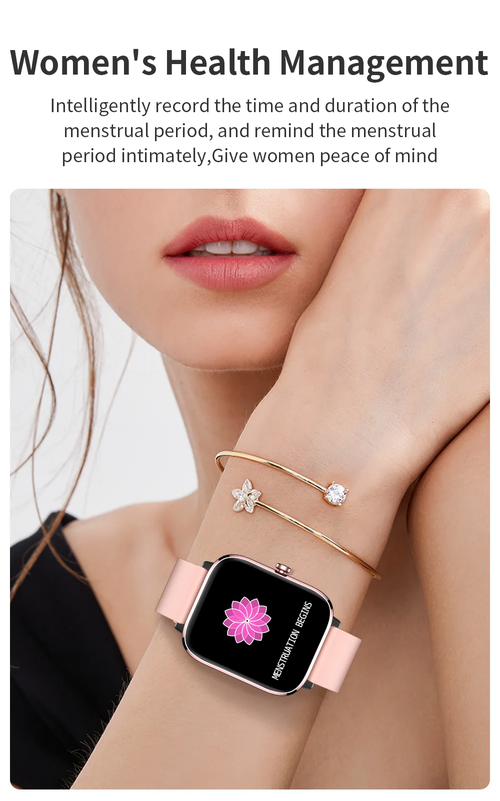 2022 Body temperature Bluetooth-compatibl calling Music control Heart rate Blood pressure  A variety of sports mode Smartwatch