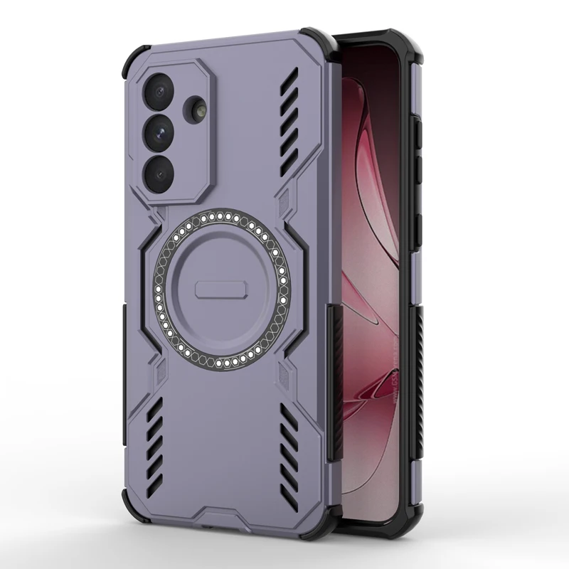 ELVEV Magnetic Wing Shield Case - Durable PC + Soft TPU Wireless Charging Phone Cover
