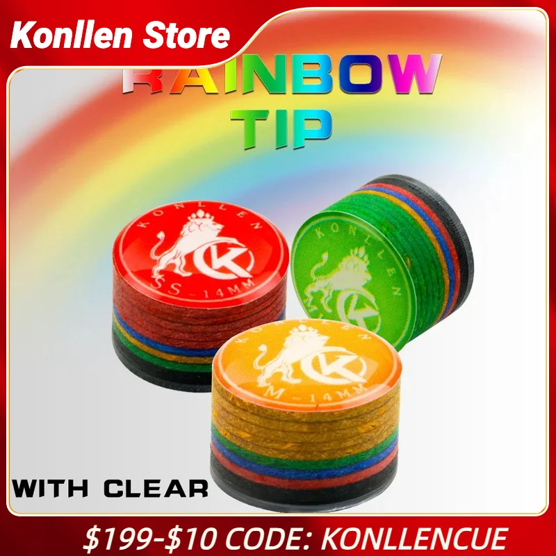 KONLLEN Cue Tips Rainbow Tips 11/14mm 9 Multiple-Layers Snooker Hardness S/SS/SX/M/MH/H Billiards Pool Cue Billiard Accessories