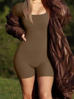 2024 New Women Solid Color Seamless Jumpsuit Long Sleeve Square Neck Sports High Waist Sexy Fitness Fashion Jumpsuit - Image 5