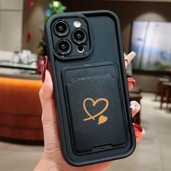 Luxuly Love Heart Silicone Card Holder Phone Case for iPhone 7 Plus8 Plus (Black)