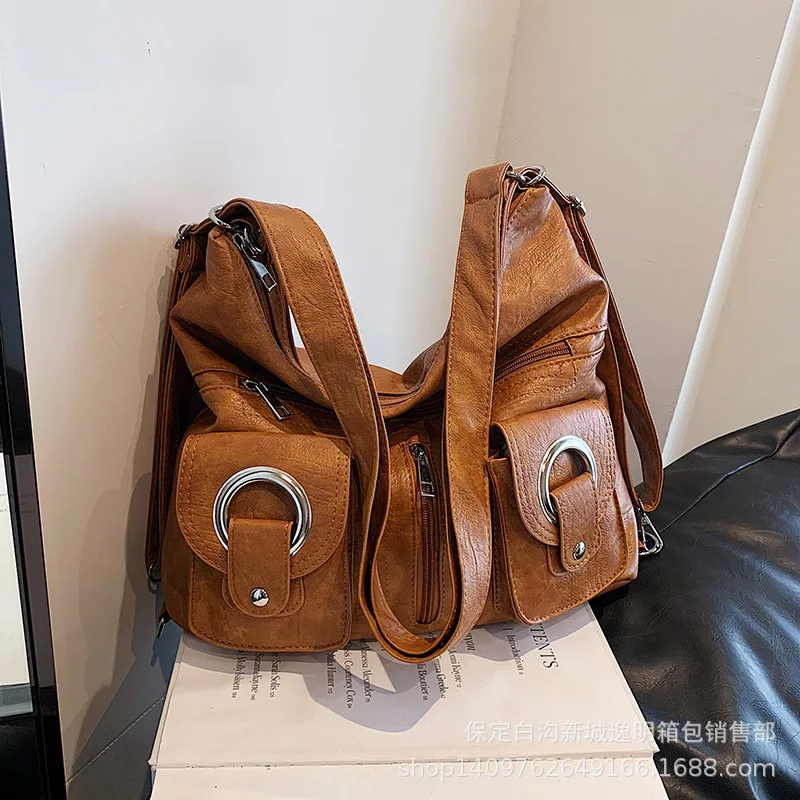 

Women's Luxury Handbag Leather Shoulder Bag Fashionable 2 Shoulder Straps Large Capacity Crossbody Bag New Low Price Bag