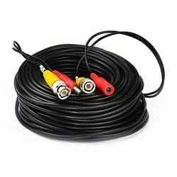 High - Quality Black CCTV Video Power Cable with BNC Connector (15m)