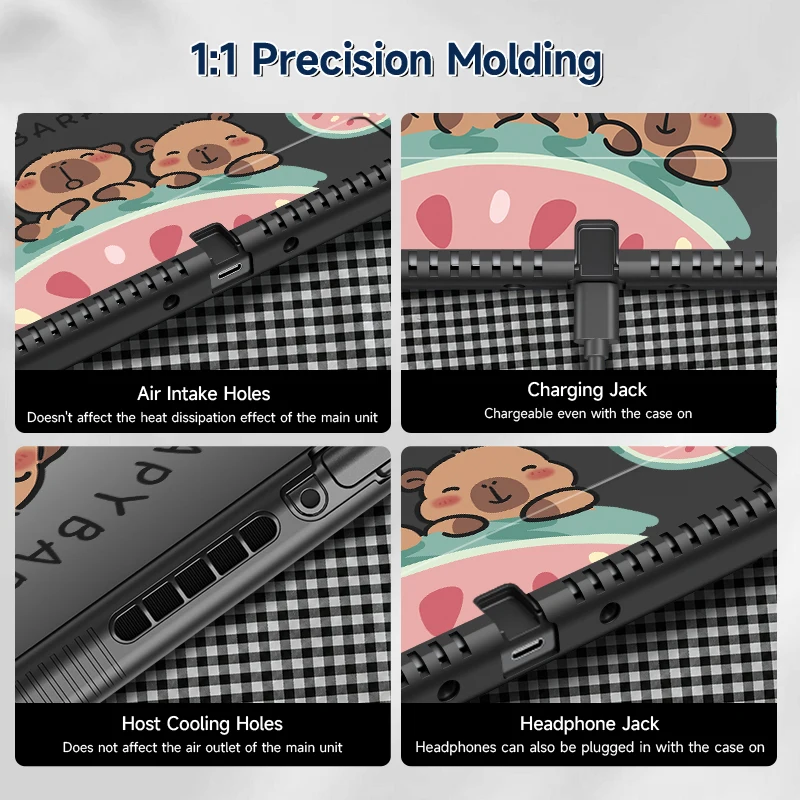 Switch OLED Protective Case - TPU Soft, Full Protection, Detachable Design, Includes 4 Thumb Grips, Anti-Slip & Shockproof