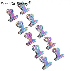 10Pcs Russian Curve Nail Extension Pinching Clip Tool Stainless Steel Acrylic Nail Pincher Clips Fiber Glass Nails Art Tweezers
