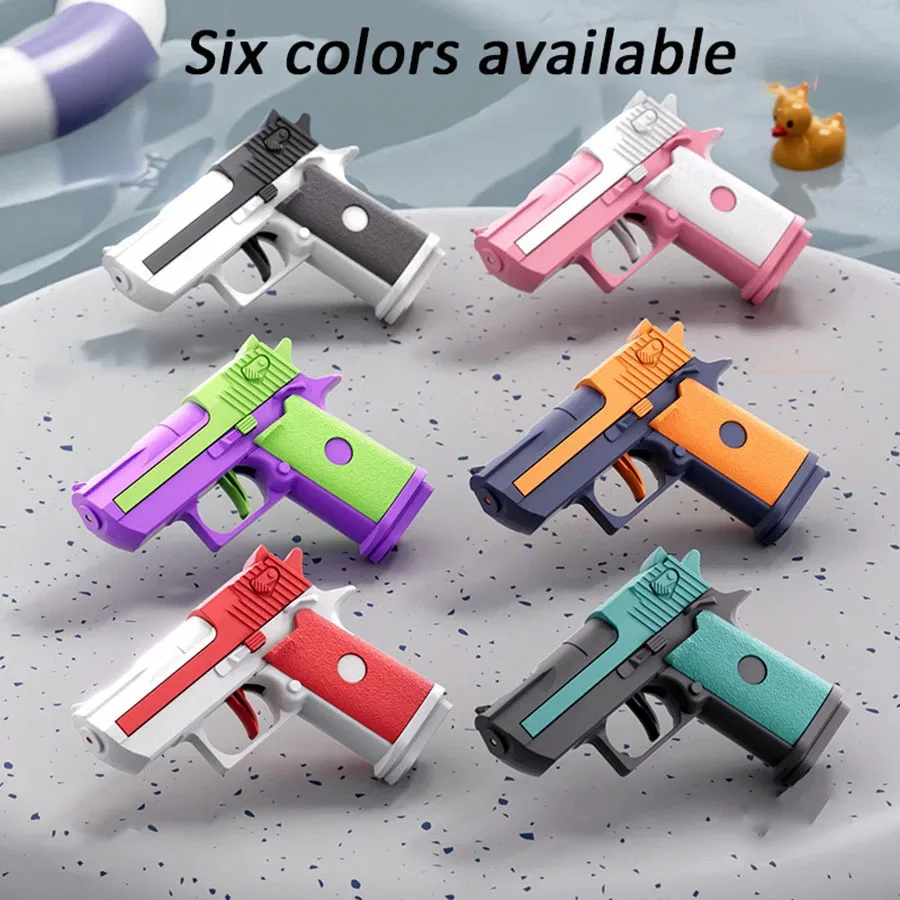 Water Guns Kids Summer Mini Desert Eagle Mechanical Continuous Firing Water Gun Small Pistol Outdoor Beach Pool Toys Shoot Water Guns Gifts
