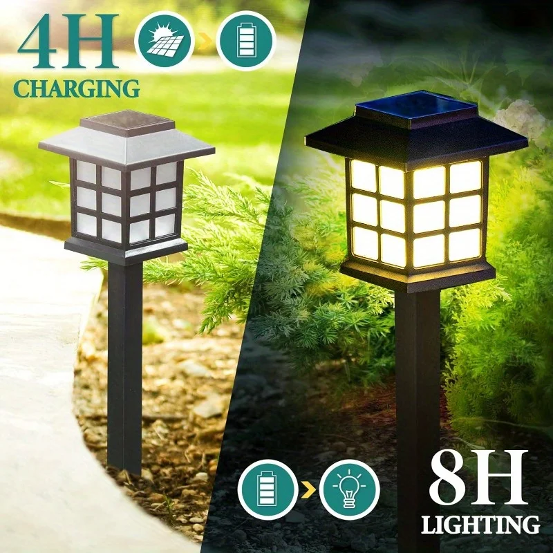 

2pcs Solar Outdoor Lawn Light Garden LED Light Outdoor Waterproof Solar Walkway Light For Landscape Path Yard Patio Driveway