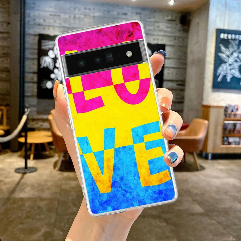Transparent Soft TPU Phone Case with Loving Print Design