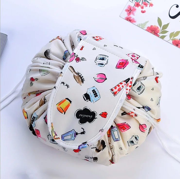 Women's Waterproof Drawstring Travel Cosmetic Organizer Bag