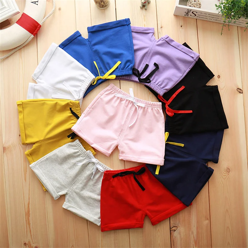 Summer Kids Beach Short Pants Baby Boy Candy color Shorts Fashion Cotton Sports Shorts Kids Girls Shorts Hot Pants Baby Clothing 1