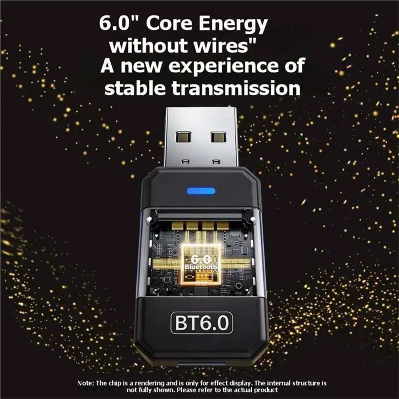 KEBIDUMEI USB 블루투스 6.0 어댑터 PC용 블루투스 동글 Windows 11/10/8.1 키보드/마우스용 블루투스 수신기 및 송신기