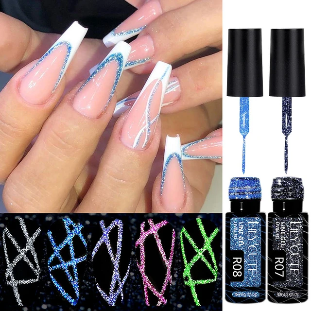 Nail Gel LILYCUTE Reflective Glitter Line Polish 5ml Paint Nails Drawing  For UV/LED DIY Painting From 26,84 €