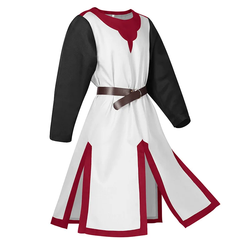 

Mens Medieval Costume Halloween Tunic Vintage Shirts Medieval Men's Clothes Ethnic Social Shirt Knight Rob Halloween Party Cloth
