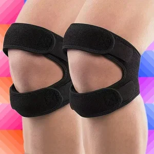 1 pezzo Fascia di supporto pressurizzata con cuscinetto elastico, tutore forato, ginocchiera di sicurezza per basket, tennis e ciclismo._voghion.com