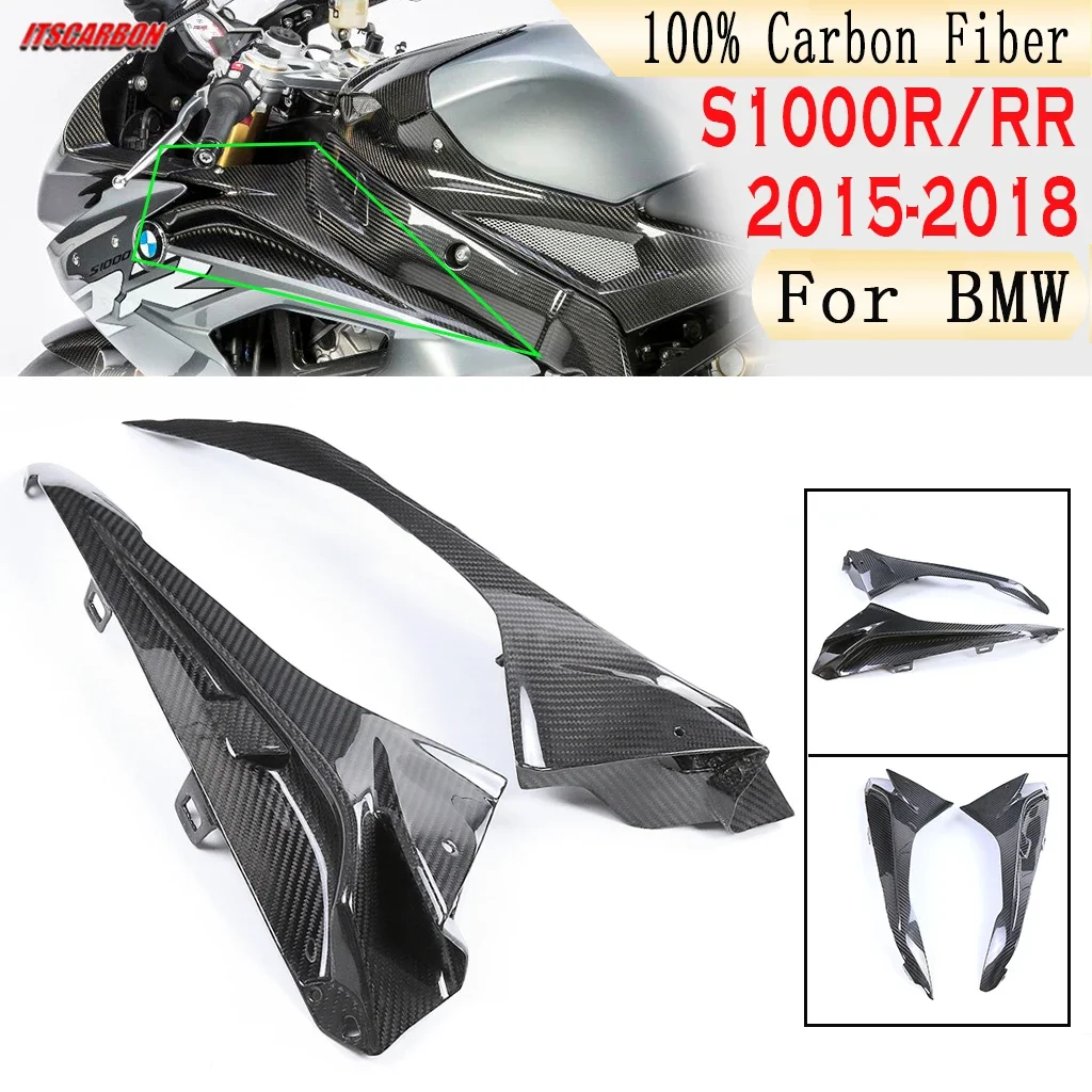 

100% 3K Pure Carbon Fiber Motorcycle Accessories Side Panels Upper Fairings Cowls Kits For BMW S1000RR 2015 2016 2017 2018