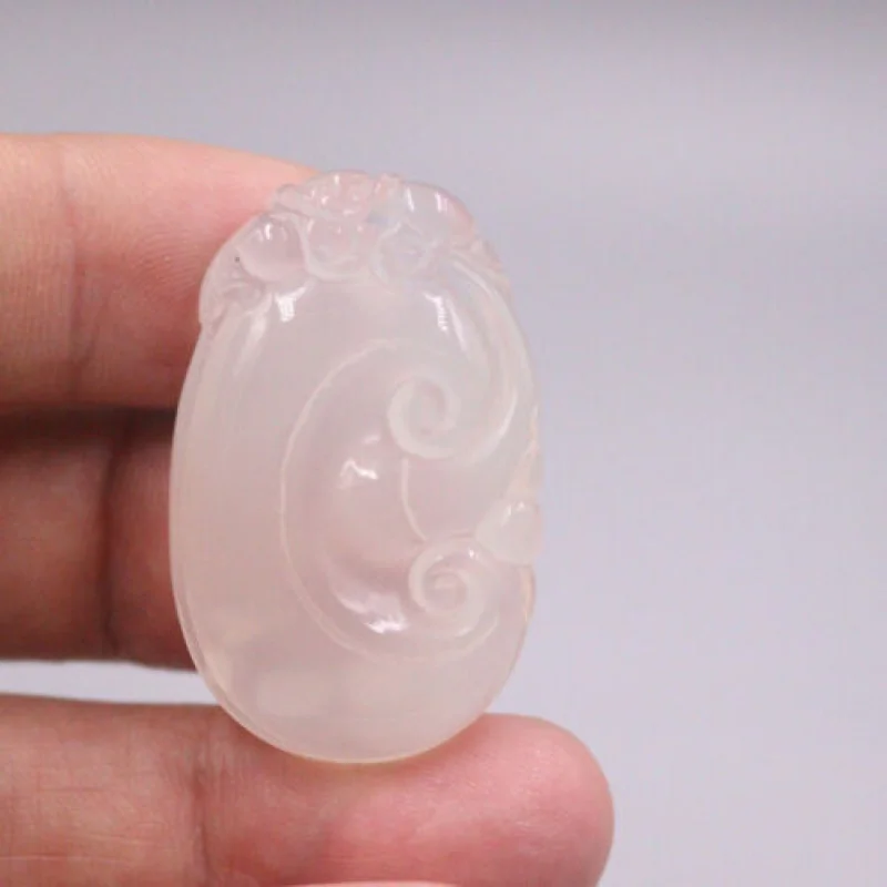 

Натуральный ледяной халцедон Ruyi, кулон на удачу, 1,49 дюйма, только 1