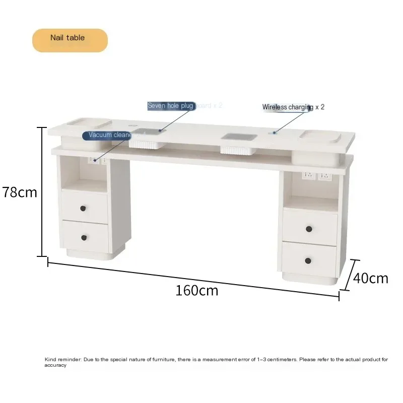Portable Tech Manicure Table Designer Dust Collector White Nail Table Professionals Big Tavolo Manicure Salon Furniture MQ50NT