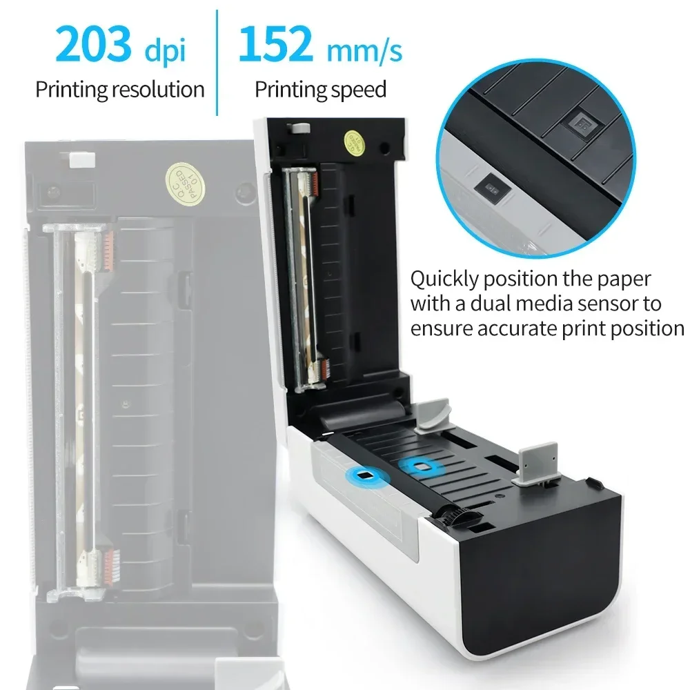 GlowMart 100MM Mini Portable Wireless Label Sticker Thermal Printer Waybill Label Thermal Printer Mini Impresora Portatil
