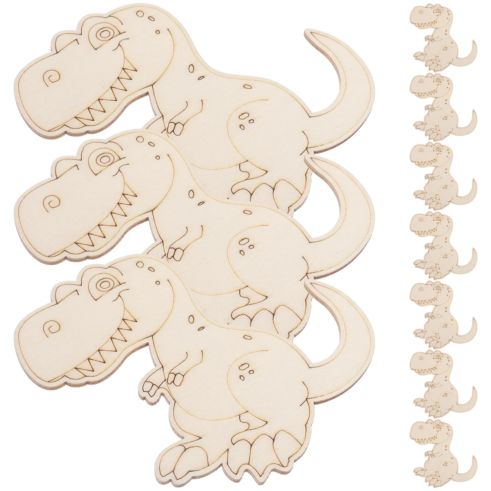 

10 Pcs Dinosaur Wood Chips Kids Wooden Toys Unfinished Cutouts for DIY Crafts Graffiti Christmas Goodies Unpainted