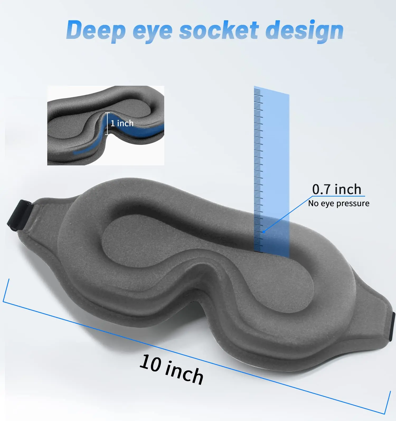 Deluxe 3D Contoured Sleep Mask - Ultimate Light Blocking & Comfort for Restful Sleep