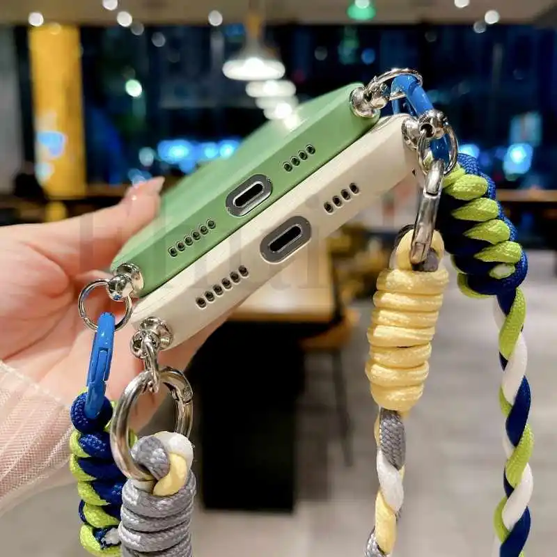 Crossbody Lanyard Case with Necklace Soft Silicone Braid Strap Cover