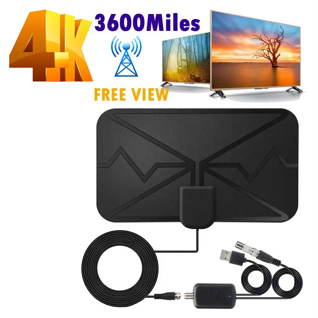 

High Gain Indoor HD TV Antenna Living Room Bedroom 3600 Miles 4K Digital Aerial Amplifier Television Accessories