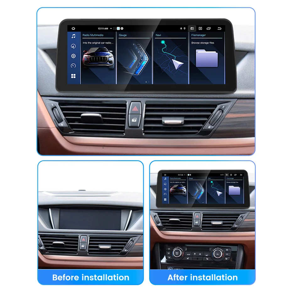 BMW X1 E84 2009-2015 アンドロイドナビ 32G with 持ち上げよ original 