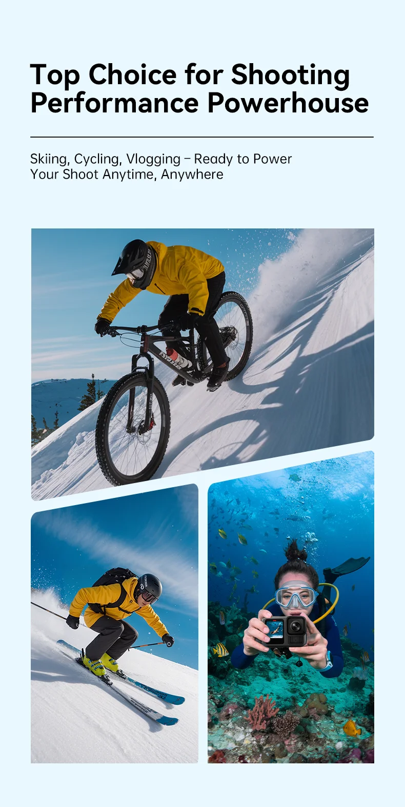 TELESIN Endurence 1950 mAh Akku für GoPro Hero 13, Niedertemperatur-Akku, 3-Slot-TF-Karten-Speicher-Ladebox für GoPro 13 – Detail 11