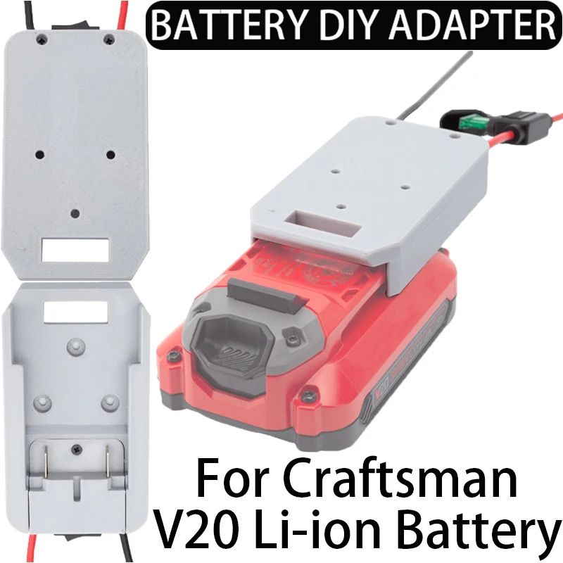 DIY Adapter for Craftsman V20 Lithium Ion Battery Adapter Performancer Connector 14AWG DIY Adapter for Foy Machines, Cars