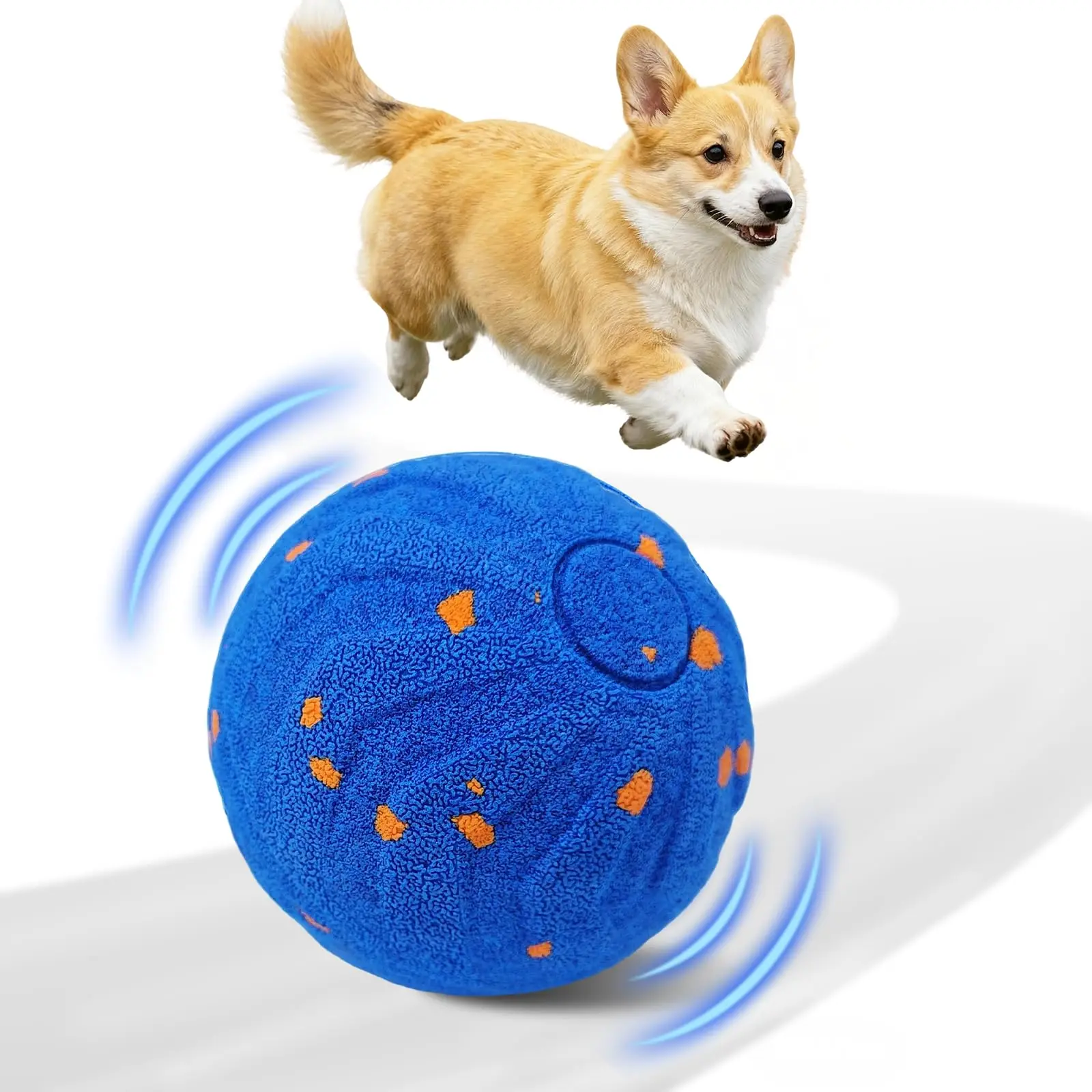 Interactive Dog Ball, Automatic Moving Interactive Dog Toys, Wicked Balls, E-TPU Vibrating Dogs Ball for Medium and Large Dogs