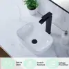 Elegant Modern 14" White Ceramic Bathroom Vessel Sink Above Counter Oval Small Vanity Bowl Wash Basin 3
