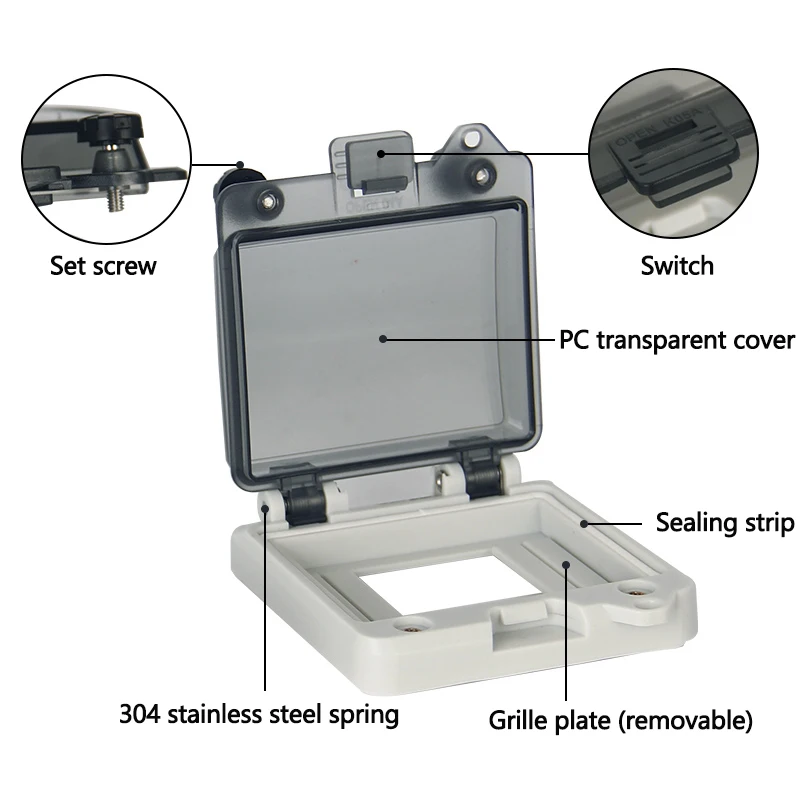 IP67 Transparent Protective Window Cover Distribution Box Window Hood Circuit Breaker Transparent Waterproof Box