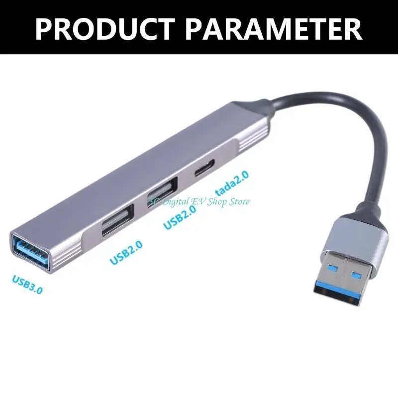 E74D Multiport-USB-Hub, 4-in-1-Dockingstation, USB-Adapter für Laptops und Tablets, zum Anschluss von Maus, Tastatur und – Detail 8
