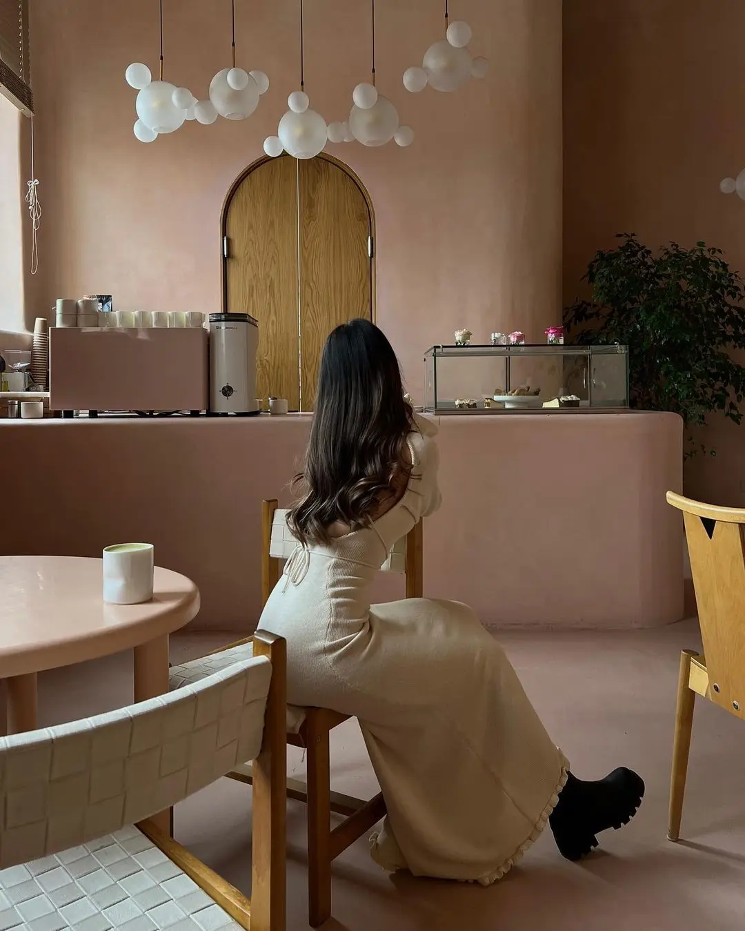 Ruffled Backless Knit Dress Solid Female Casual Lace-Up High Waist Long Sleeve Maxi Dress Knitwear Bandage Fashion Dress