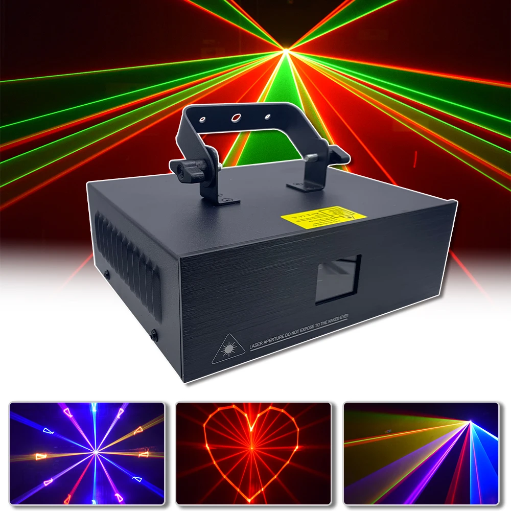 Yuer 2W Rgb Animazione Laser Beam Light 25Kpps Scan Dmx512 Music Control Dj Disco Home Party Bar Attrezzatura Per Proiettore Laser