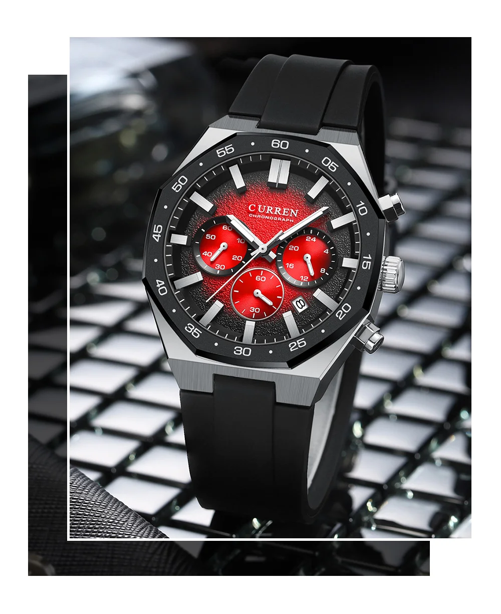 Montre à quartz classique pour homme, multifonctionnelle, lumineuse, chronographe, calendrier, étanche, sport, mode._voghion.com