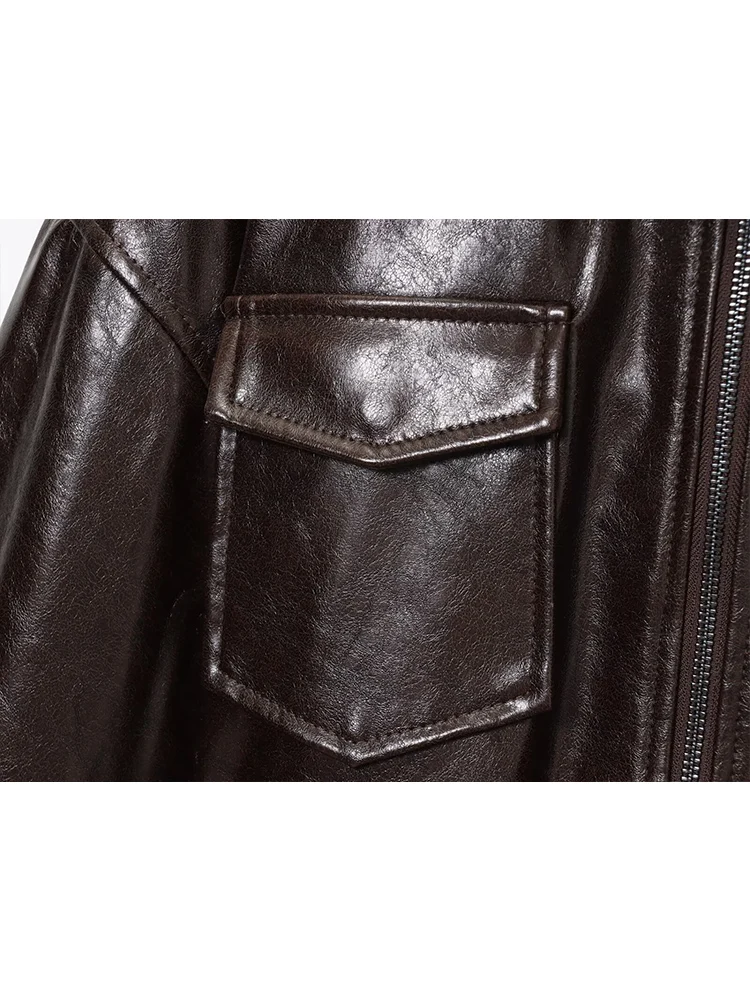 Women Faux Leather Jacket Fashion Solid Zipper Coats Elegant Belt Decor Pockets Leisure Jackets  Ladies PU Vintage Streetwear