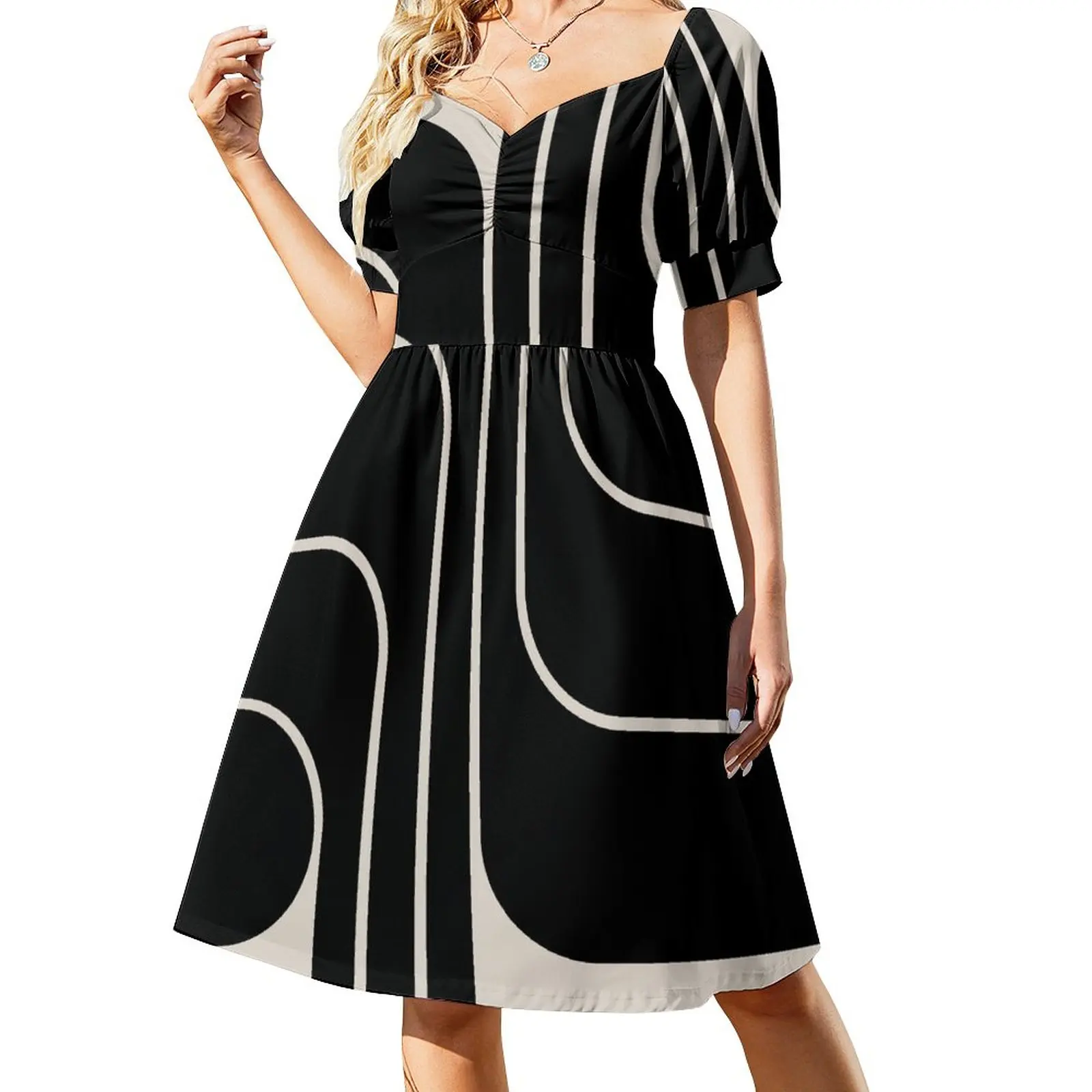 

Retro Geometric Design 653 Sleeveless Dress dresses for special events Woman dresses Women's dresses birthday dresses for women