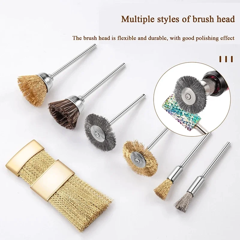 Nail Drill Bit Cleaning Brush Manicure Grinding Head Dual Brush Electric Drills Copper Wire Drill Brush Cleaner Nail Art Tools 1pcs random color nail drill brush electric 2 35mm machine professional nail art drill bit cleaning manicure drills accessories