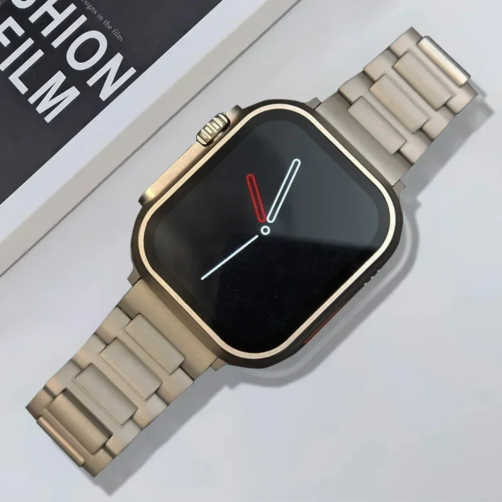 Luxury Titanium Band For Apple Watch Ultra 2 49mm 41mm 45mm Business Strap Smartwatch Bracelet For iWatch Series 9 8 7 6 5 4 3SE