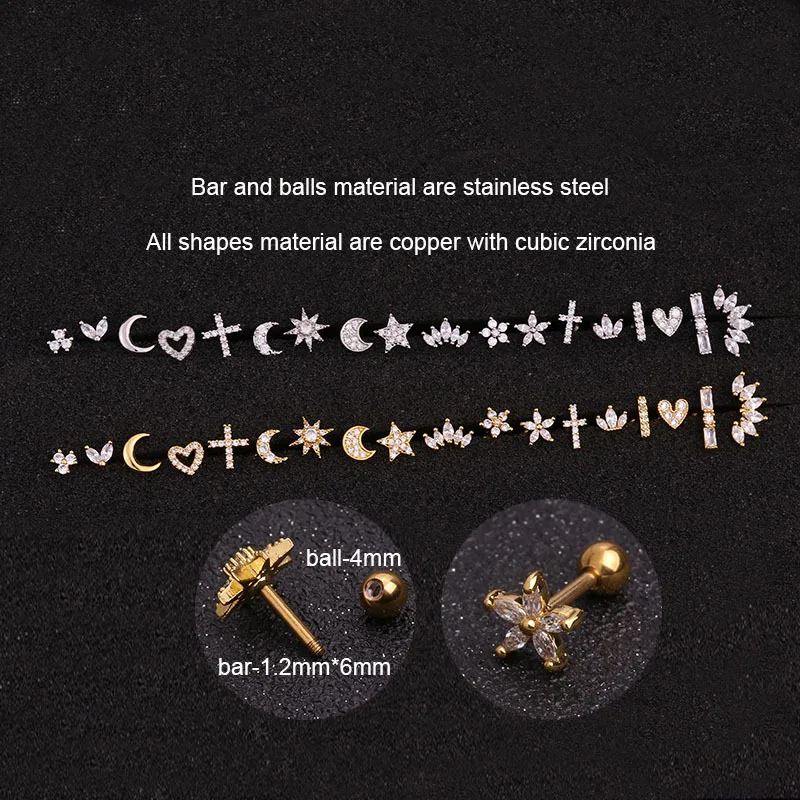 Ear Studs 1PC for Women Helix Piercing