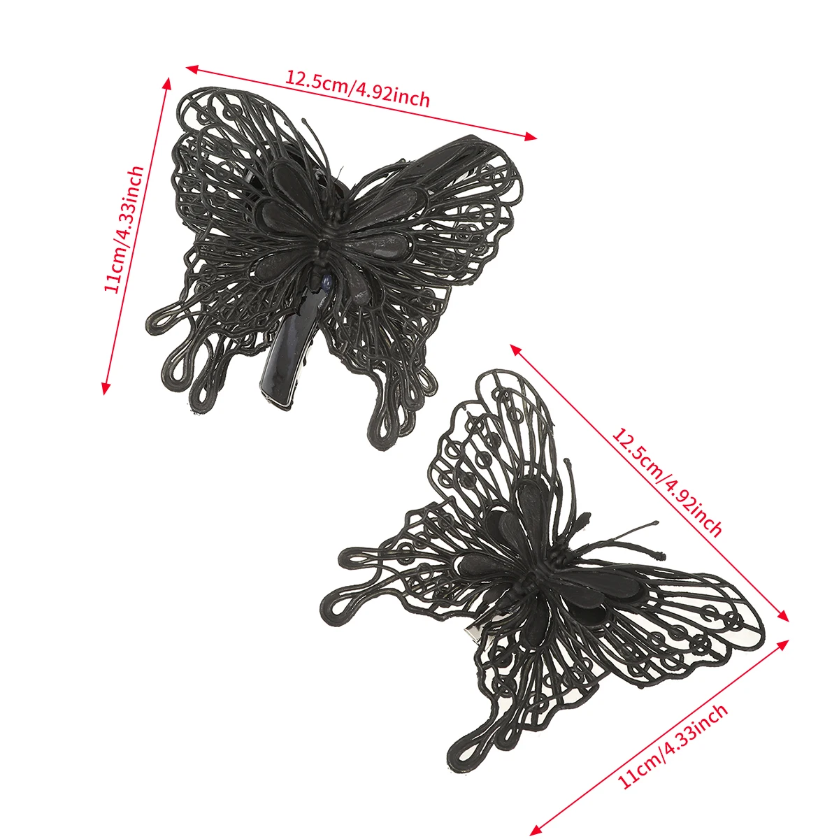 Halloween Butterfly Clip Hair Claw Black Hollow Hair Clip For Women Festival Fashion Hair Claw Crab Butterfly Hair Accessories